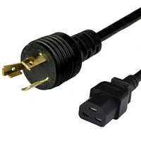 World Cord NEMA L6-20P to C21 20A 250V 12/3 SJT Power Cord - Black