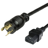 World Cord NEMA L6-30P to C21 12/3 SJT Power Cord - Black