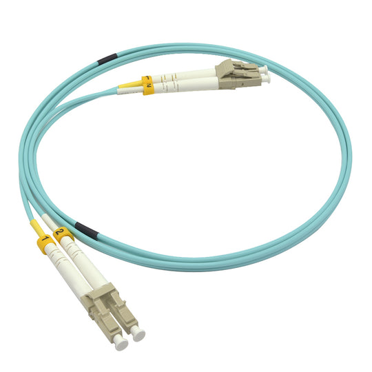 LC-LC Multimode OM3 Duplex 50/125 Aqua Fiber Patch Cable, UL, ROHS