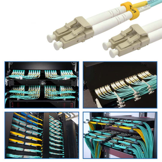 LC-LC Multimode OM4 Duplex 50/125 Aqua Fiber Patch Cable, UL, ROHS