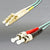 DINSpace ST/LC Multimode 50 Micron (OM3) Duplex Fiber Patch Cable, 10 Gig Aqua