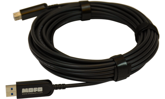 Techlogix Networx MOFO Media Over Fiber Optic cable -- USB 3.0 M to F -- Plenum Rated