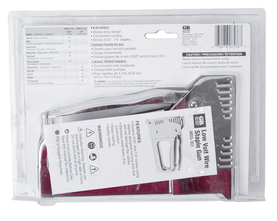 Gardner Bender Low-Volt Wire Staple Gun, Heavy Duty, Stainless Steel, (1-Pack), MSG-301