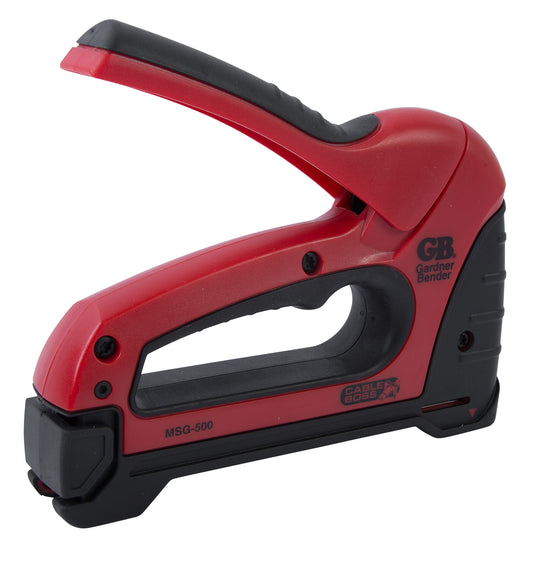Gardner Bender Cable Boss Staple Gun, Heavy Duty, Secures NM, Coax, VDV and Low-Volt Cable, Red (1-Pack), MSG-501