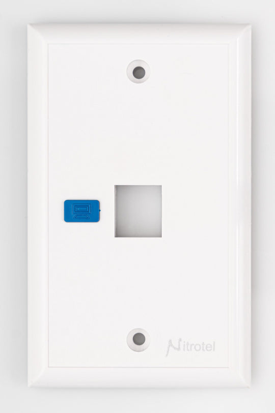 Nitrotel Keystone Wallplate, 120 Type, White