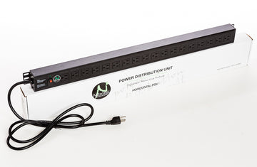 Nitrotel Vertical PDU , 18 Outlets , 5-15 Nema Outlets with Lightning and Overload Protection, 15 Amp , Aluminum