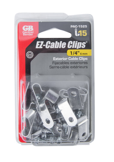 Gardner Bender PAC-1525 15 EZ-Clips, 1/4" (6 mm) Aluminum, (15/Pck)