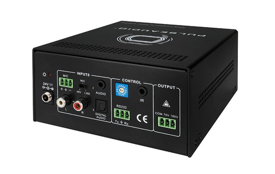 PulseAudio Single Channel 100w 70/100 Volt Amplifier w/Mic Input