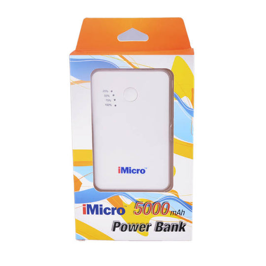 iMicro PB-IM5000W 5000mAh Lithium Polymer Battery Power Bank (White)