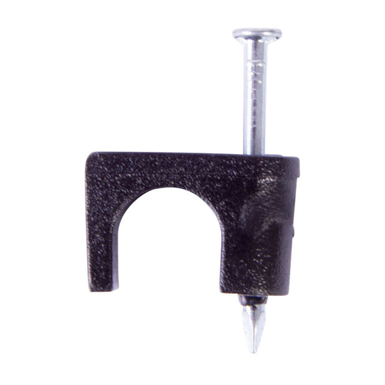 Gardner Bender 1/4 in. (6 mm) Polyethylene Coaxial Staple, Secure CAT6, RG-59, RG-6, Zinc Plated Nail for Wood App, Black