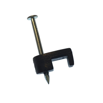 Gardner Bender 1/8 in (5 mm), Polyethylene Staple, Secures Low Voltage/Bell/Speaker Wire, Zinc Plated for Wood App, Black, (25/Pkg), PMB-1525