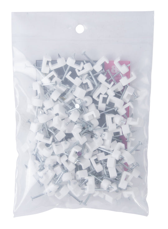 Gardner Bender 3/16 in. Polyethylene Low-Volt Staples - White (100-Pack), PMW-100B