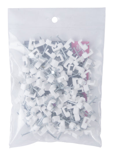 Gardner Bender 3/16 in. Polyethylene Low-Volt Staples - White (100-Pack), PMW-100B