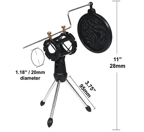 Portable Desktop Microphone Stand MDS-5 With Pop-Filter
