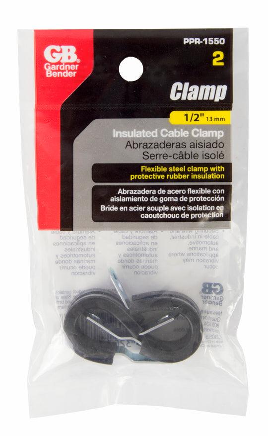 Gardner Bender 0.5 in. Rubber Insulated Clamp (2-Pack), PPR-1550