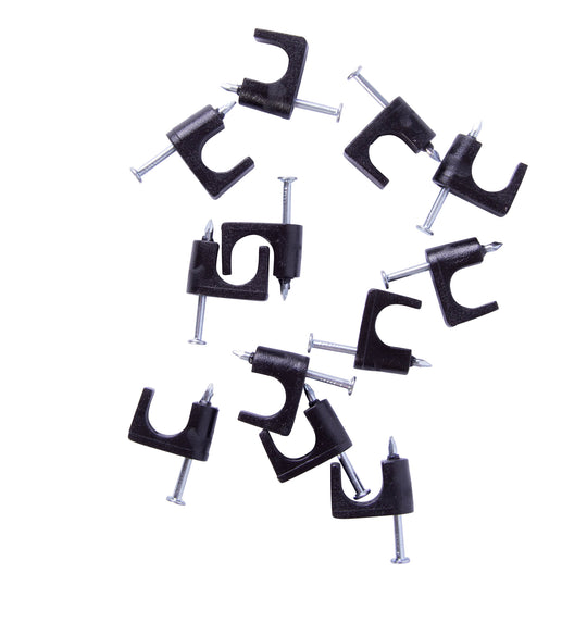 Gardner Bender 1/4 in. Black Plastic Staples for RG-6 and RG-59 Coaxial Cables (100-Pack), PSB-100