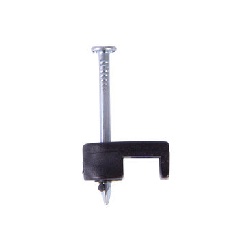 Gardner Bender 3/16 in (5 mm), Polyethylene Staple, Secures Low Voltage/Bell/Speaker Wire, Zinc Plated for Wood App, Black, (100/Pkg), PSB-160