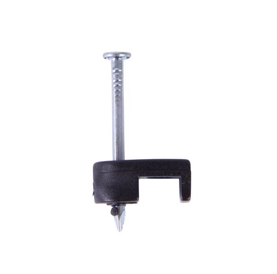 Gardner Bender 3/16 in (5 mm), Polyethylene Staple, Secures Low Voltage/Bell/Speaker Wire, Zinc Plated for Wood App, Black, (100/Pkg), PSB-160