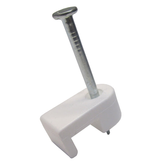 Gardner Bender 3/16 in (5 mm), Polyethylene Staple, Secures Low Voltage/Bell/Speaker Wire, Zinc Plated for Wood App, White
