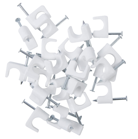 Gardner Bender 1/4 in. White Polyethylene Coaxial Staples (25-Pack), PSW-1650T