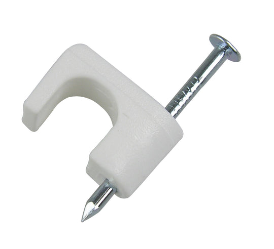 Gardner Bender 1/4 in. White Polyethylene Coaxial Staples (25-Pack), PSW-1650T