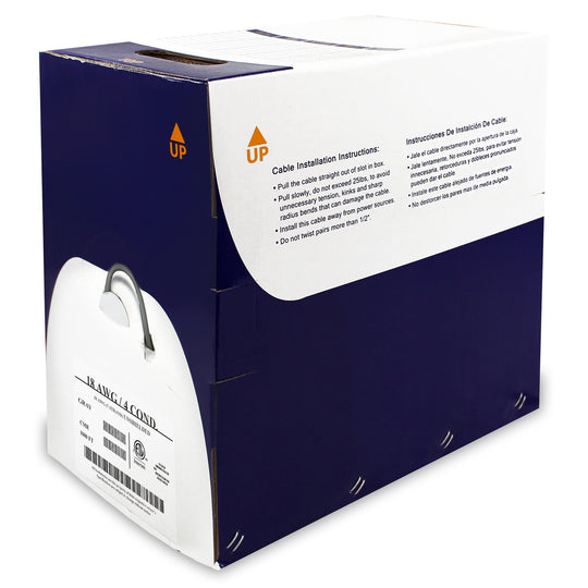 Wavenet 18/4 Control Cable Unshielded CMR Gray Reelex II Box, 1000ft