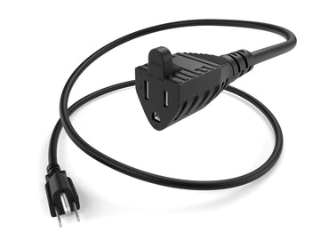 Unirise Outdoor Power Extension Cord, 5/15P - 5/15R, 15amp, SJT 12/3, 125V, Black