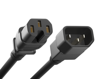 Unirise Server/Switch/PDU Power Cord, C14-C15, 14AWG, 15amp, 250V, SJT Jacket - Black