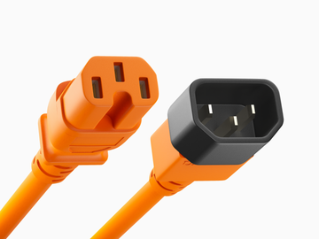 Unirise Server/Switch/PDU Power Cord, C14-C15, 14AWG, 15amp, 250V, SJT Jacket - Orange