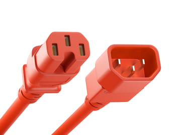 Unirise Server/Switch/PDU Power Cord, C14-C15, 14AWG, 15amp, 250V, SJT Jacket - Red
