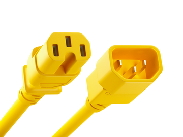 Unirise Server/Switch/PDU Power Cord, C14-C15, 14AWG, 15amp, 250V, SJT Jacket - Yellow
