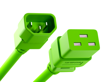 Unirise Server/Switch/PDU Power Cord, C14 - C19, 15amp, 14AWG, SJT Jacket, 250V - Green