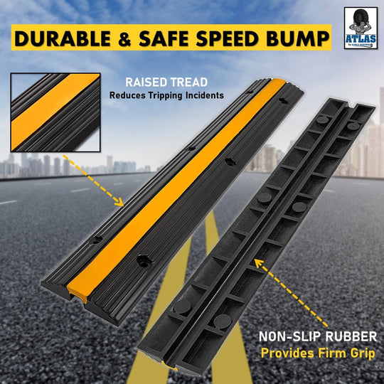 Kable Kontrol Safety Stripe Drop Over Rubber Cable Protector - 1 Channel - 40 " Long - 4 Pcs Pack