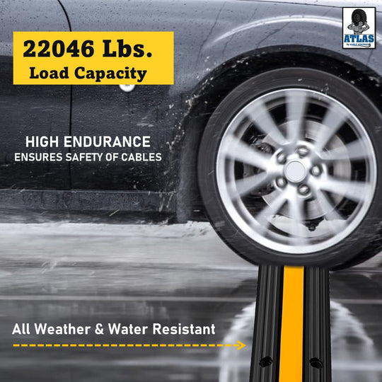 Kable Kontrol Safety Stripe Drop Over Rubber Cable Protector - 1 Channel - 40 " Long - 4 Pcs Pack