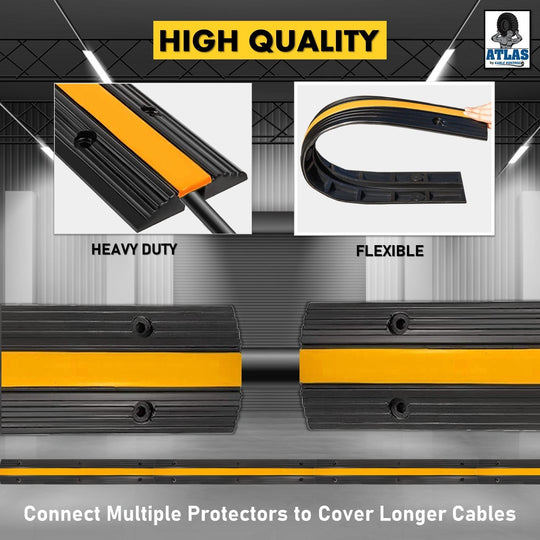 Kable Kontrol Safety Stripe Drop Over Rubber Cable Protector - 1 Channel - 40 " Long - 4 Pcs Pack