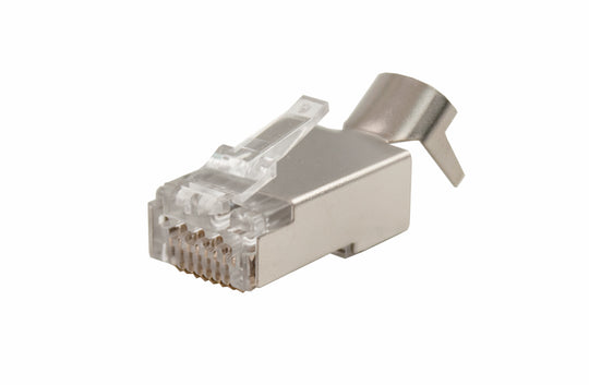 Vertical Cable Cat6/Cat6A Shielded RJ45 Feed-Through Plug for Solid and Stranded Cable, 100 Pack