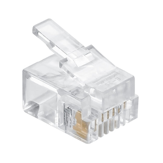 RJ11 Plug for Stranded Round Wire - 100 Pack