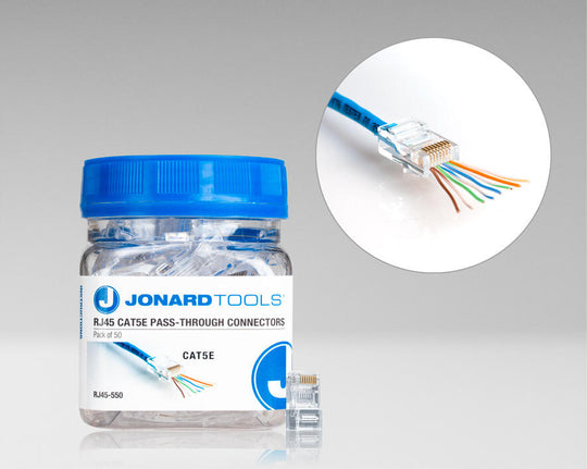 Jonard Tools CAT5e RJ45 Pass-Through Connectors (Pack of 50)