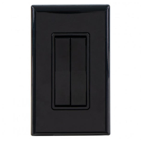 RunLessWire Wireless Fan And Light Switch Kit With 2 Controllers And 1 Dual-Rocker Switch