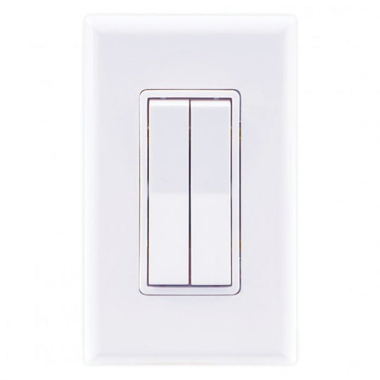 RunLessWire Wireless Fan And Light Switch Kit With 2 Controllers And 1 Dual-Rocker Switch