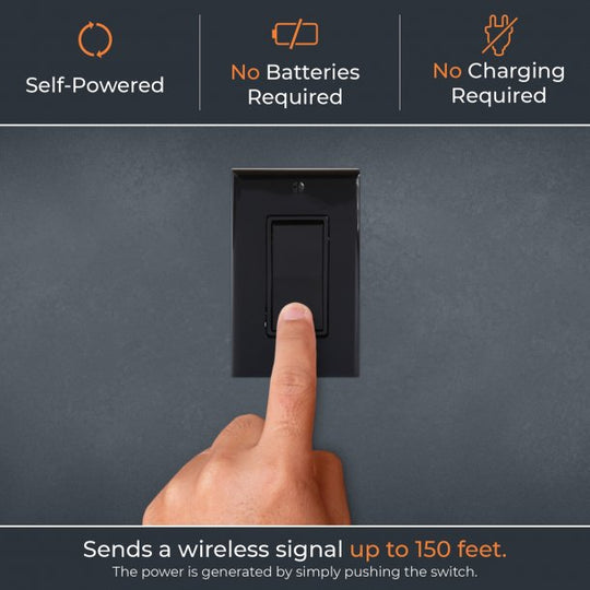 RunLessWire 3-Way Wireless Light Switch Kit With 1 Controller And 2 Single-Rocker Light Switches