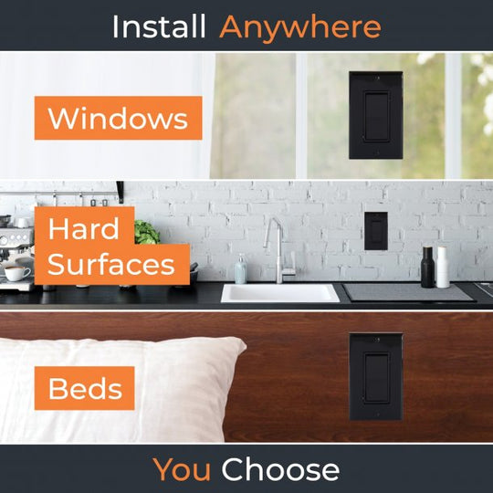 RunLessWire 3-Way Wireless Light Switch Kit With 1 Controller And 2 Single-Rocker Light Switches