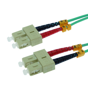 SC-SC Multimode OM3 Duplex 50/125 Aqua Fiber Patch Cable, UL, ROHS