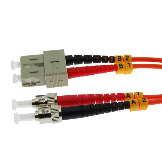 SC-ST Multimode OM1 Duplex 62.5/125 Fiber Patch Cable, UL, ROHS