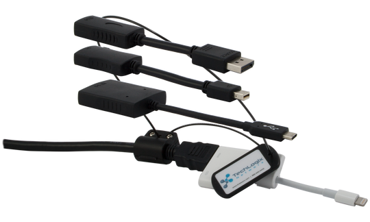 Techlogix Networx TL-SMPC-011 6' HDMI cable with attached DisplayPort, mini-DisplayPort, USB-C & Lightning adapter (4K compatible)