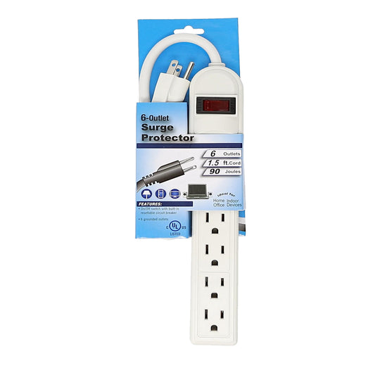 Surge Protector with 6 Outlets - 1.5ft
