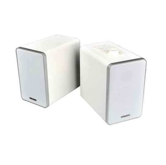 Microlab H21 Wireless Bluetooth Bookshelf Speaker System w/ Versatile Connectivity & Real Wooden & Leather Finishing Cabinets