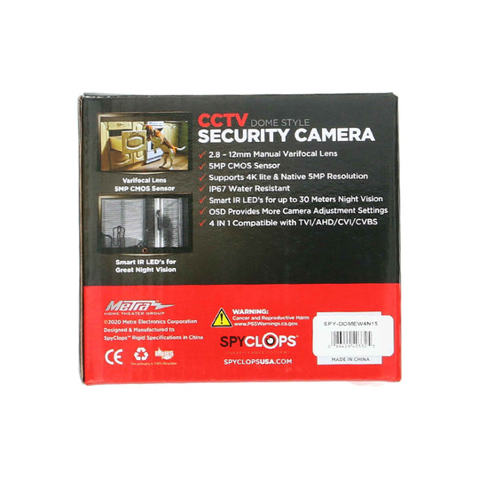 Metra Spyclops 5MP/4K Lite CCTV Dome Style Camera