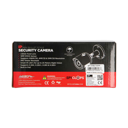 Metra Spyclops 5MP Mini Bullet Style IP Camera