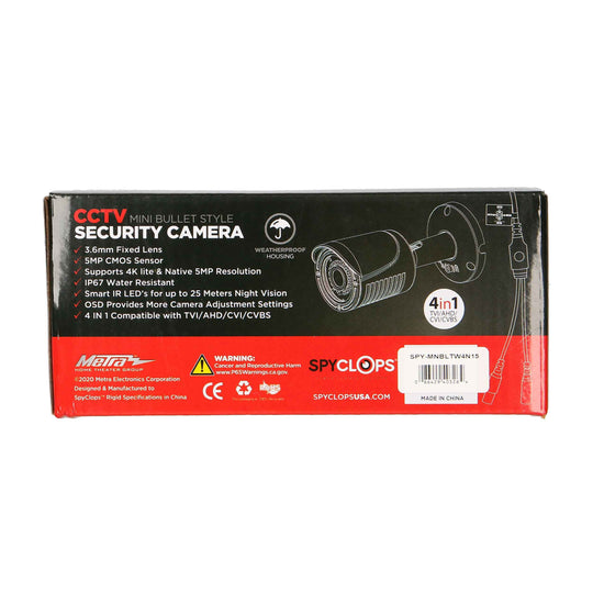 Metra Spyclops 5MP/4K Lite CCTV Mini Bullet Style Camera